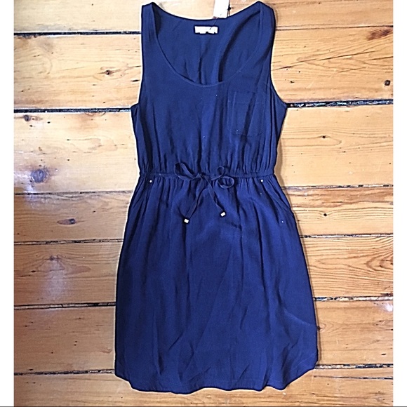 Anthro Edme & Esylte navy drawstring Freya dressXS - Picture 2 of 8